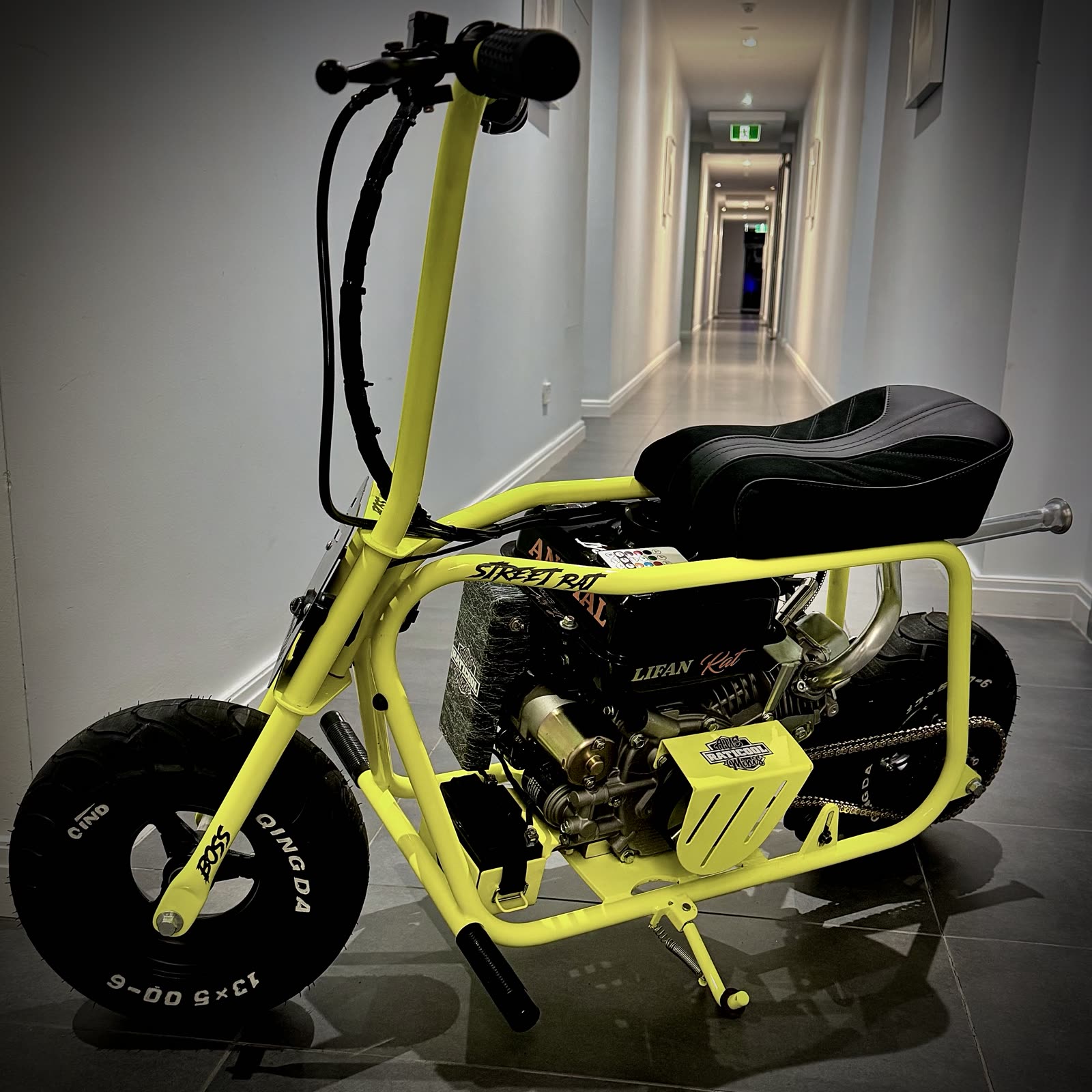 Street Boss exhaust and frame detail
